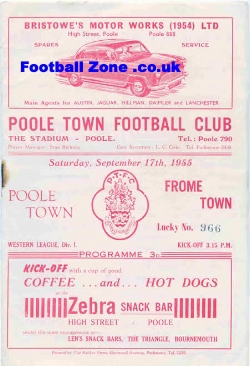 Poole Town v Frome Town 1955