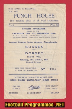 Sussex v Dorset 1950 – Amateur Championship at Chichester City