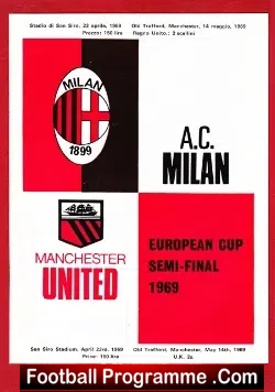 AC Milan v Manchester United 1969 – Semi Final San Siro Italy