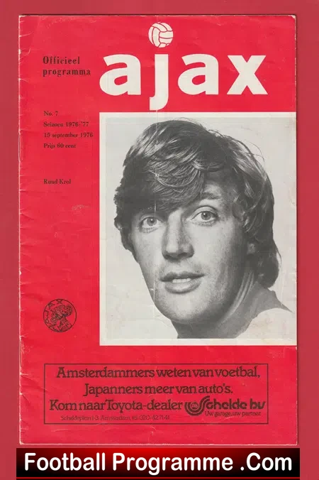 Ajax v Manchester United 1977 – Amsterdam Holland