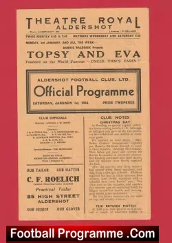 Aldershot v Luton Town 1944 – Rare 1940s Programme