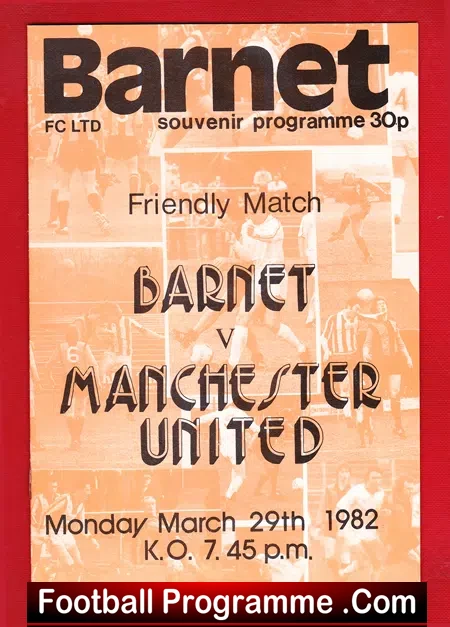 Barnet v Manchester United 1982 – Friendly Match Souvenir