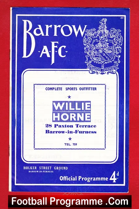 Barrow v Crewe Alexandra 1960