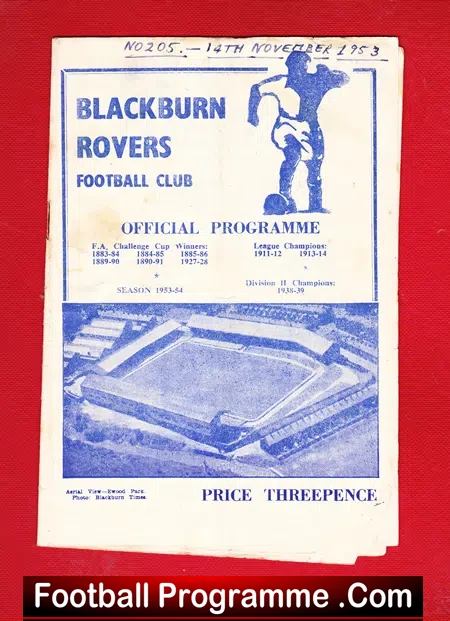 Blackburn Rovers v Nottingham Forest 1953