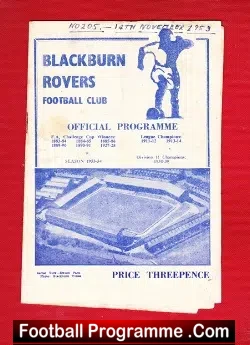 Blackburn Rovers v Nottingham Forest 1953