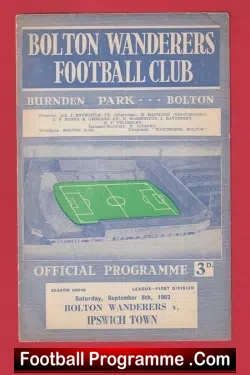 Bolton Wanderers v Ipswich Town 1962