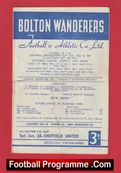 Bolton Wanderers v Sheffield United 1956 – FA Cup