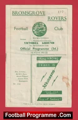 Bromsgrove Rovers v Banbury Spencer 1952 – 1950s