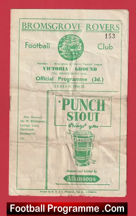 Bromsgrove Rovers v Cradley Heath 1955