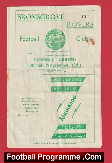 Bromsgrove Rovers v Rugby Town 1951