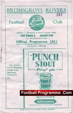 Bromsgrove Rovers v Sutton 1955