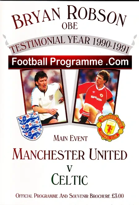 Bryan Robson Testimonial Benefit Manchester United Brochure 1991