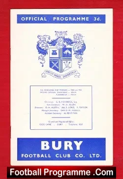 Bury v Wrexham 1959
