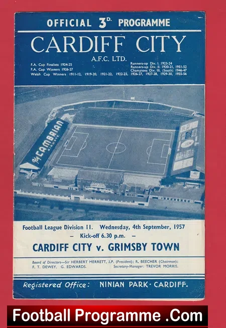 Cardiff City v Grimsby Town 1957