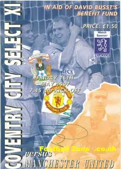 Coventry City v Manchester United 1997 Eric Cantona Last SIGNED