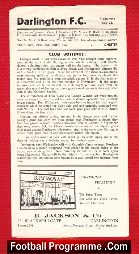 Darlington v Chester 1953