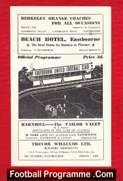 Eastbourne United v Wembley 1954 – 1950s Programmes