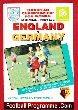 England Ladies v Germany 1994 – Womens Football