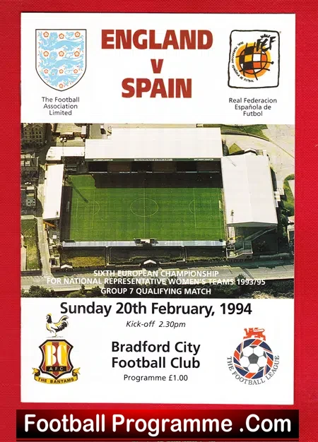 England Ladies v Spain 1994 – Women’s Football