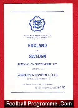 England Ladies v Sweden 1975 – Womens Football Wimbledon