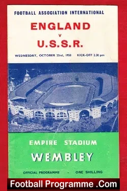 England v Russia 1958 – Last Game for Tom Finney
