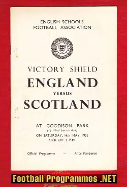 England v Scotland 1955 – Goodison Park Everton Schools