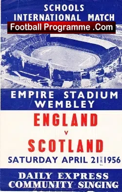 England v Scotland 1956 – Community Song Sheet Schoolboys match