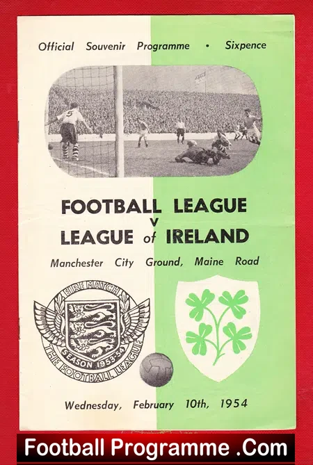 English Football League v League Of Ireland 1954 Manchester City