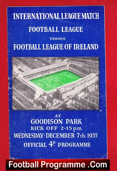 English Football League v League Of Ireland 1955 – at Everton