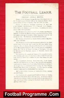 Football League Minutes To Meeting 1927 – Connaught rooms London