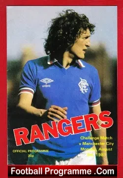 Glasgow Rangers v Manchester City 1981 – Friendly Match