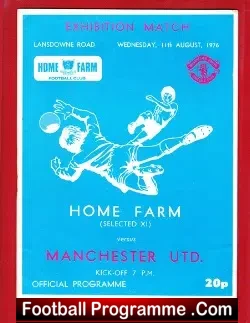 Home Farm v Manchester United 1976 Lansdowne Road Dublin Ireland