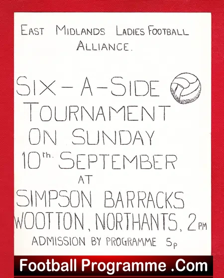 Ladies Football East Midlands Tournament 1977 – Womens Football 1970’s