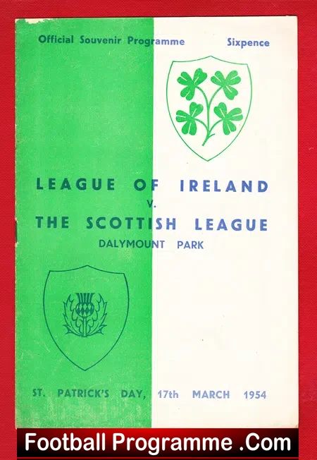 League Of Ireland v Scottish League 1954