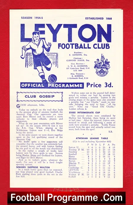 Leyton v Eton 1954