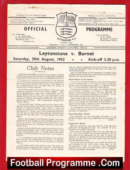 Leytonstone v Barnet 1953