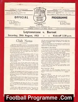 Leytonstone v Barnet 1953