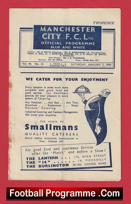 Manchester City v Derby County 1950