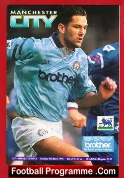 Manchester City v Manchester United 1993 - Plus Match Ticket
