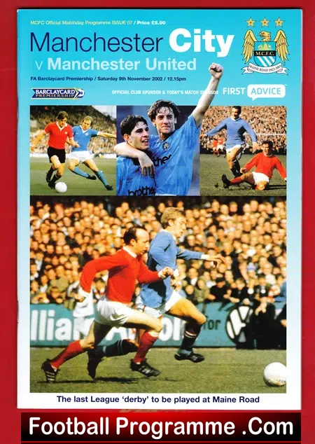 Manchester City v Manchester United 2002 Last Derby Match Maine
