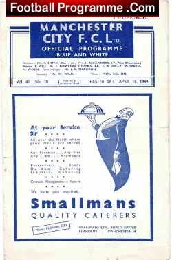 Manchester City v Sunderland 1949 – Autographed by Eric Westwood