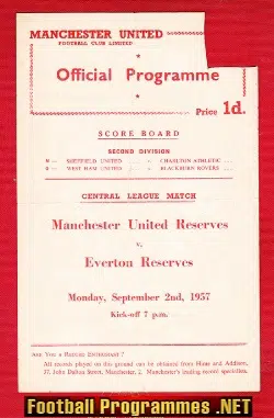 Manchester United v Everton 1957 – Reserves Game