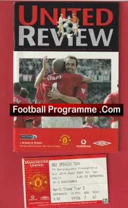 Manchester United v Ipswich Town 2001 - Plus Ticket