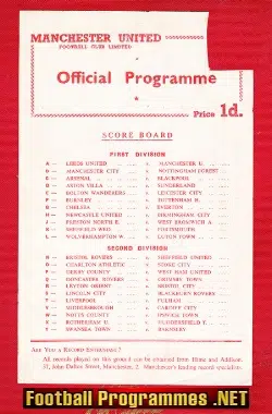 Manchester United v Leeds United 1958 – Busby Babe Players