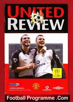 Manchester United v Middlesbrough 2002 - football programme