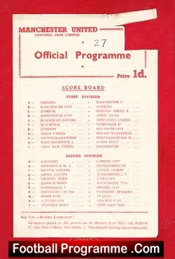 Manchester United v Sheffield United 1958 – Reserves Game
