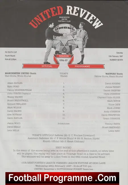 Manchester United v Watford 1997 – Youth Match