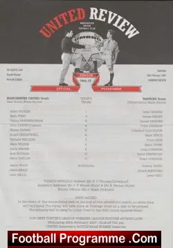 Manchester United v Watford 1997 – Youth Match