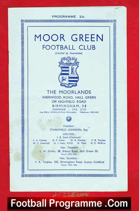 Moor Green v Atherstone 1950