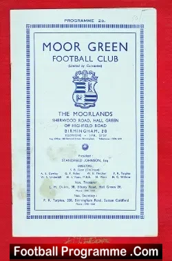 Moor Green v Atherstone 1950